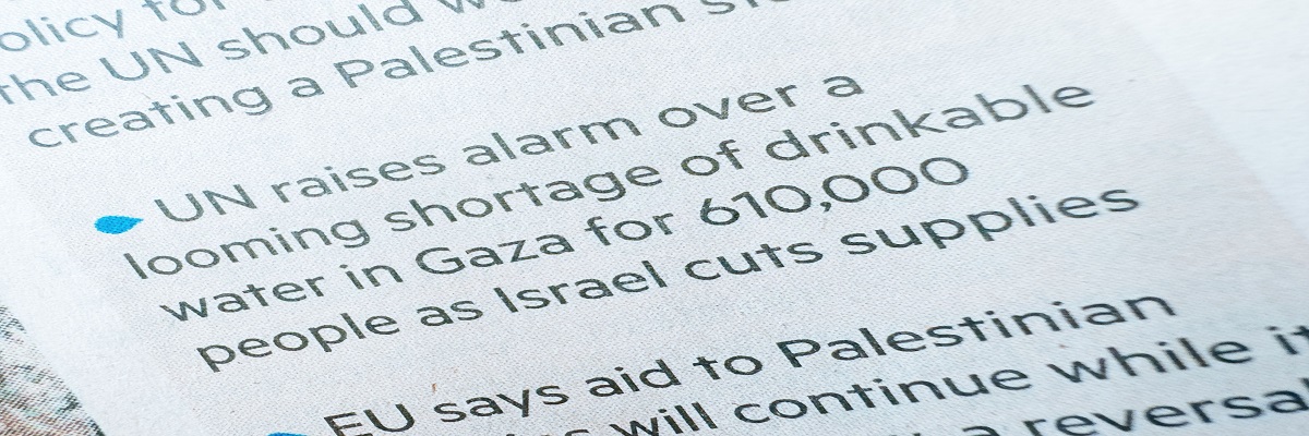 الأمم المتحدة تدق ناقوس الخطر بشأن نقص المياه الوشيك لـ 610,000 شخص في غزة مع قيام إسرائيل بقطع الإمدادات - عنوان رئيسي بشأن الصراع الإسرائيلي الفلسطيني